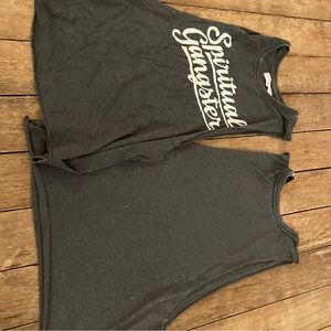 Spirtual Gangster, varsity woman’s tank tap, Gray size, small, Coachella